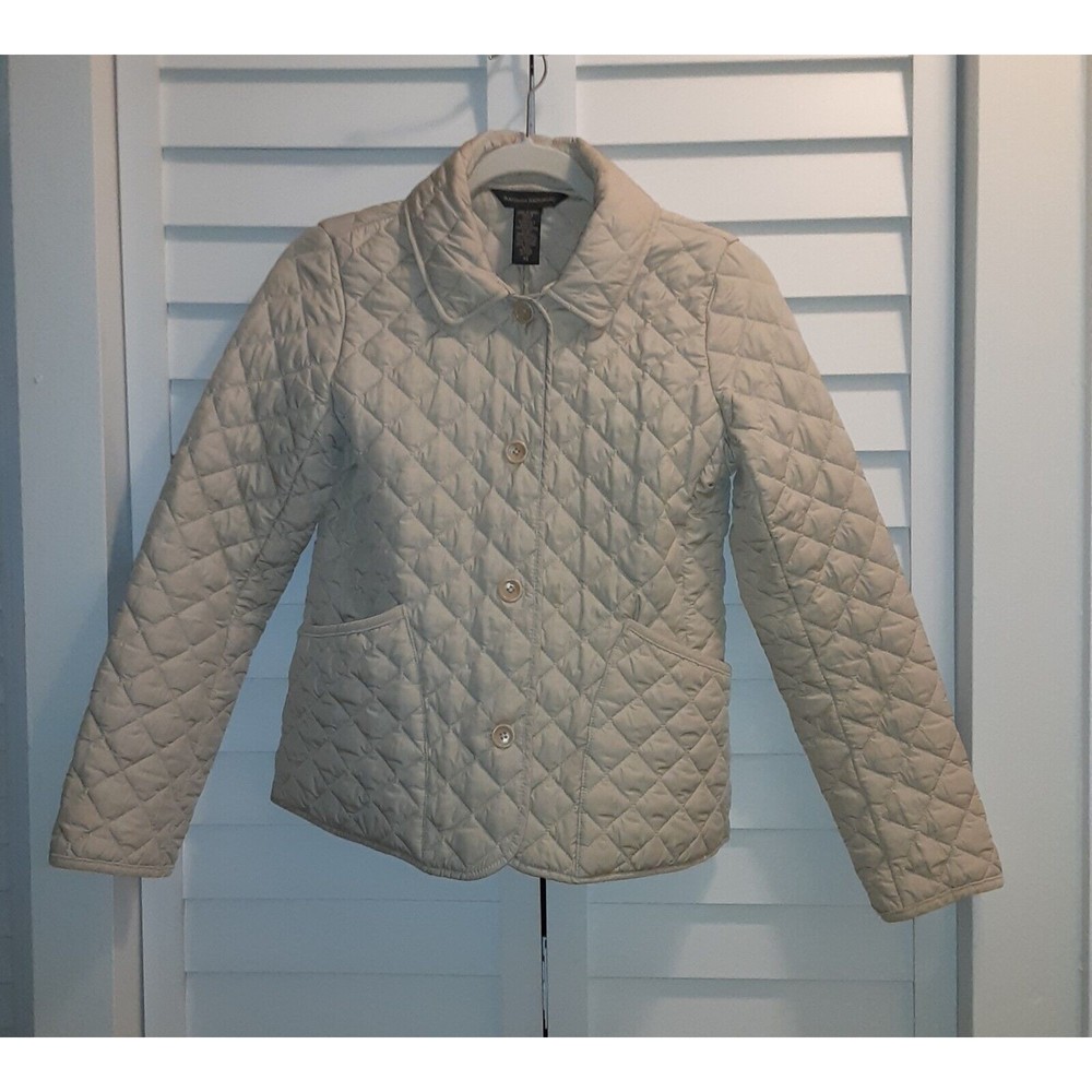 Banana Republic BR Quilted Puffer Jacket size XS Lightweight  Softshell Ivory